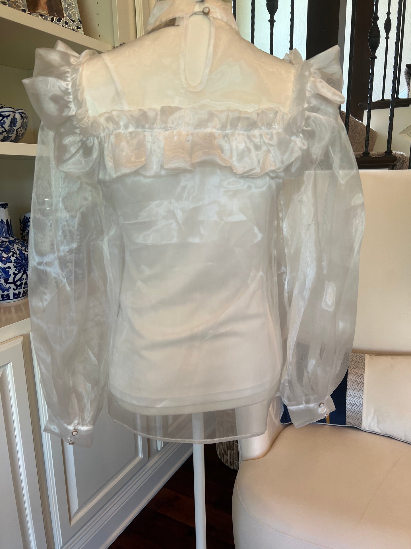Crystal Rose Organza Blouse