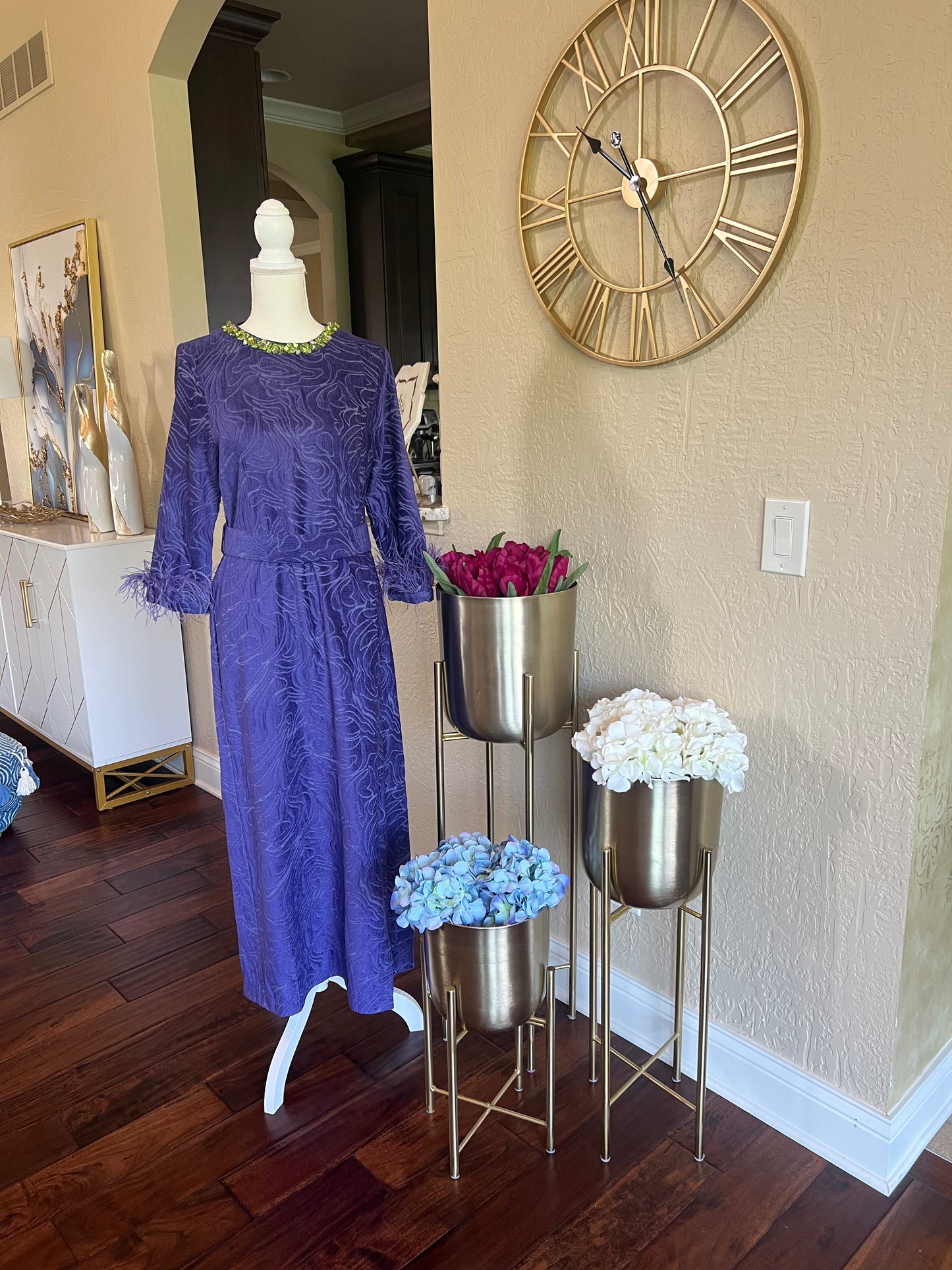 Royal Swirl Velvet Dress