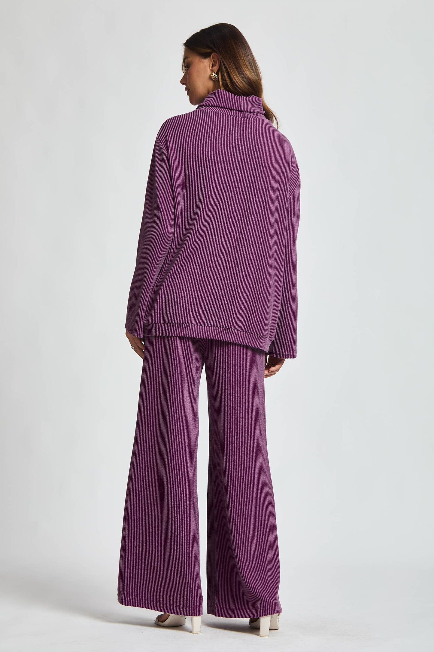 2-Piece Cowl Neck Ribbed Set TRVSET-LAVISH
