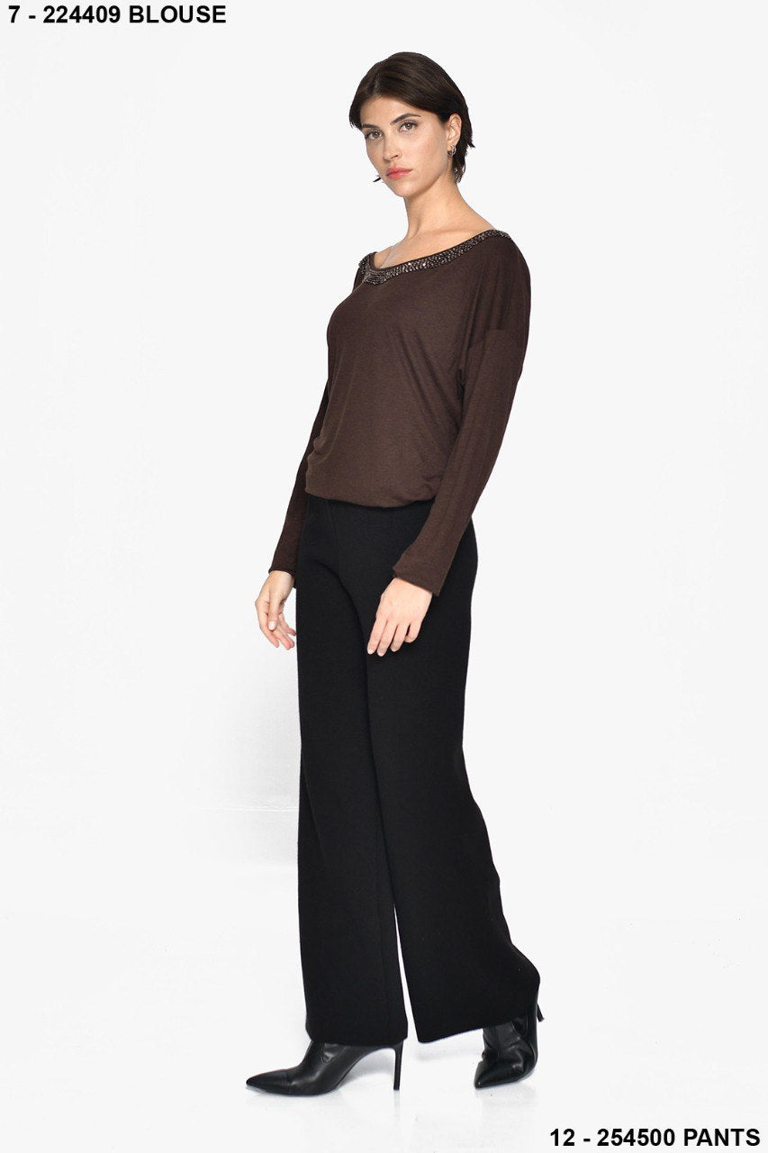 Brown basic top