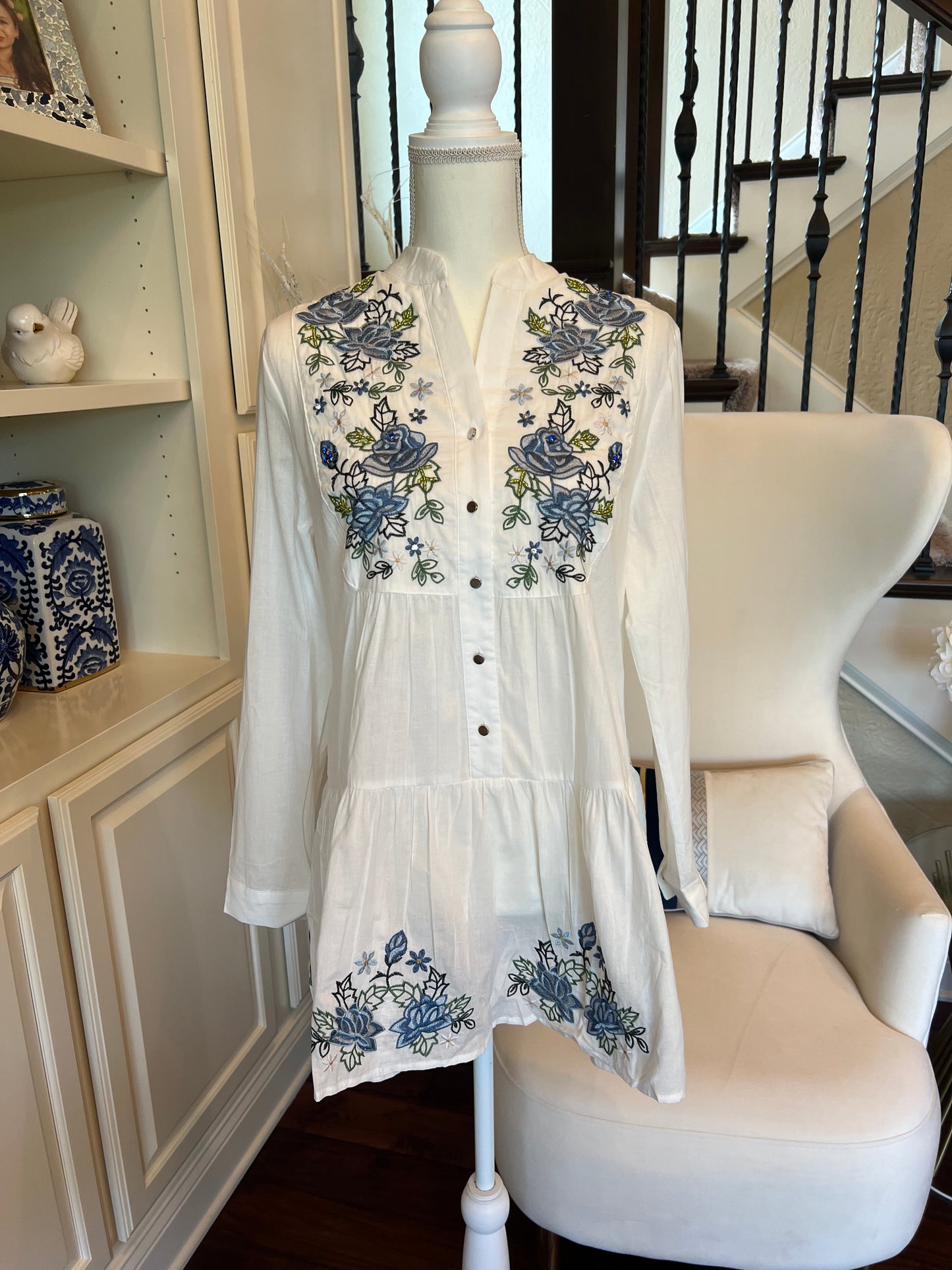 Blue Bloom Shirtdress