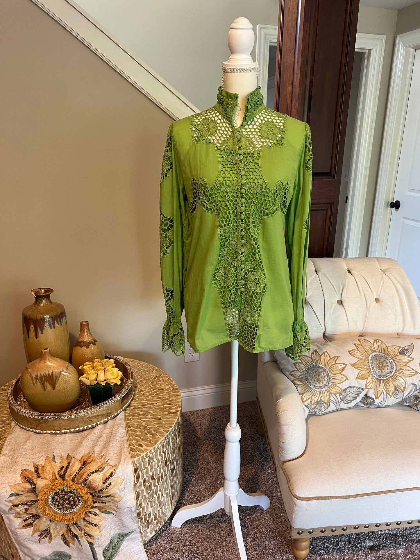 Pistachio Lace Dream Blouse