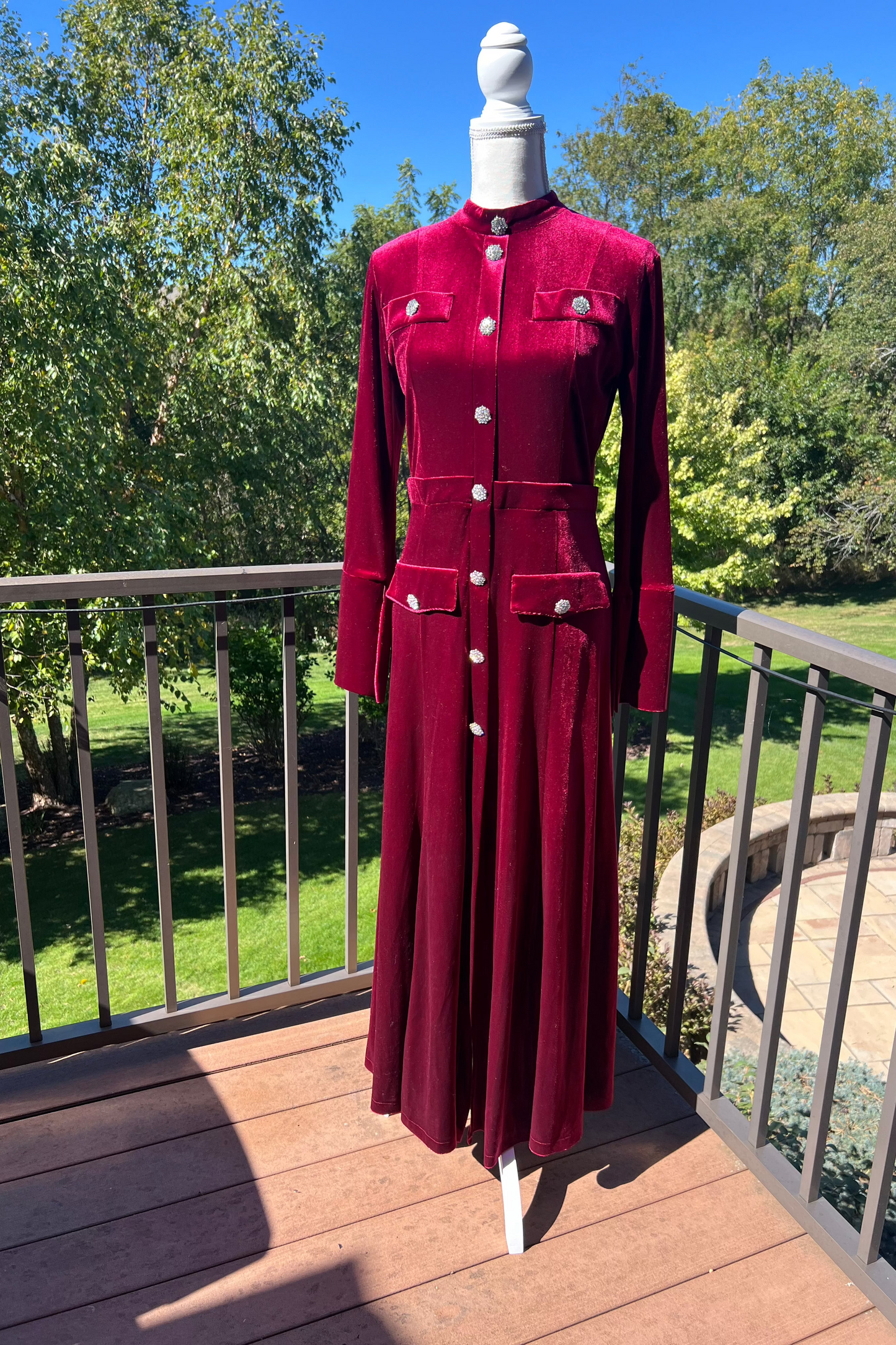 Vintage Crimson Velvet Dress