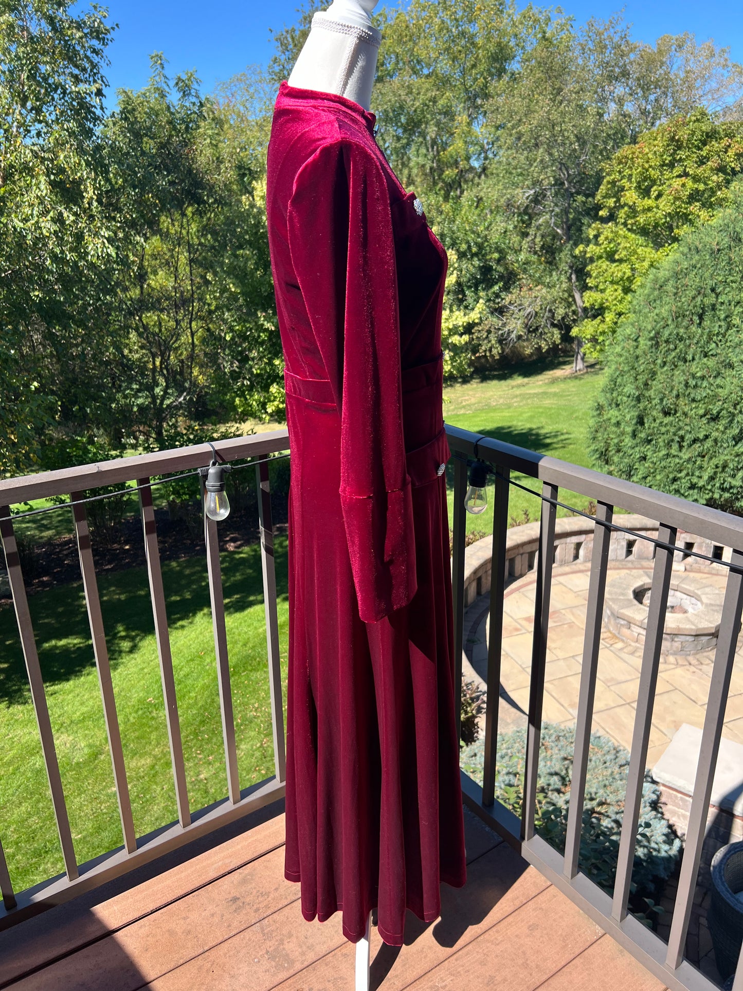 Vintage Crimson Velvet Dress