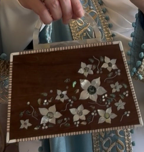 Mother of Pearl Floral Clutch