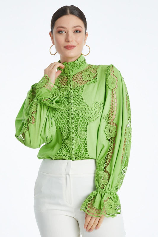 Pistachio Lace Dream Blouse