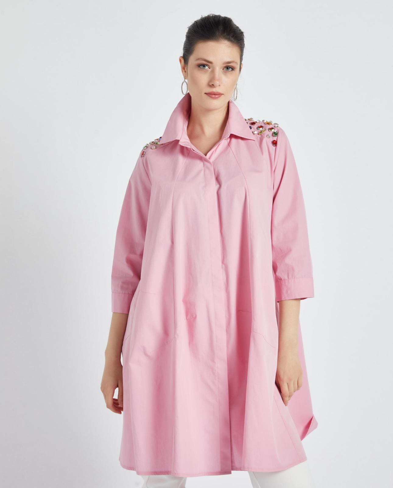 Blush Glam Oversized Beaded Shirt